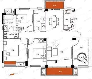纽宾凯麓院4室2厅2卫户型图