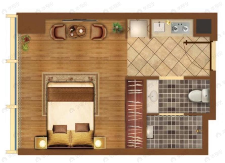 中建光谷之星1室1厅1卫户型图