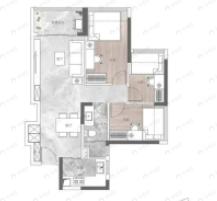 和荣西湾3室2厅1卫户型图