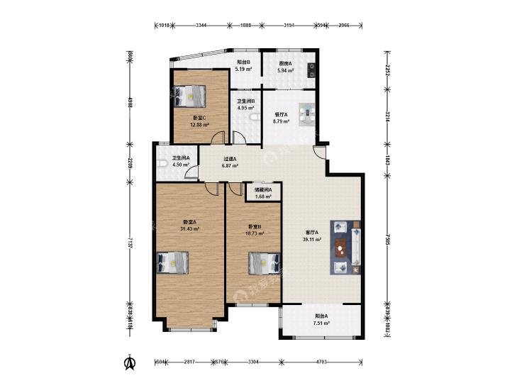 整租·九洲溪雅苑(二区)