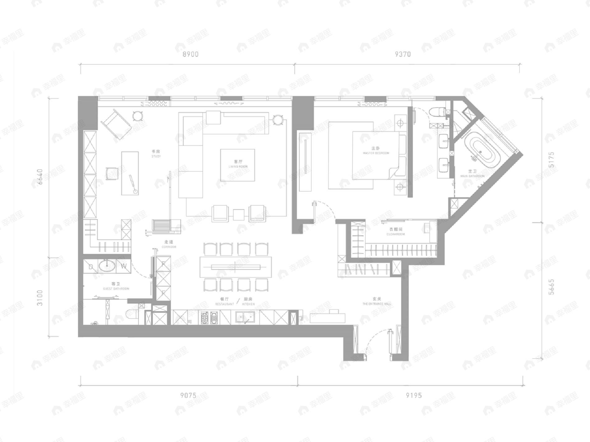 梵悦1082室2厅2卫户型图
