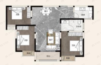 商都阜园3室2厅1卫户型图