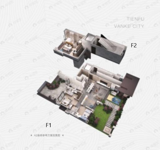 天府万科城4室2厅3卫户型图