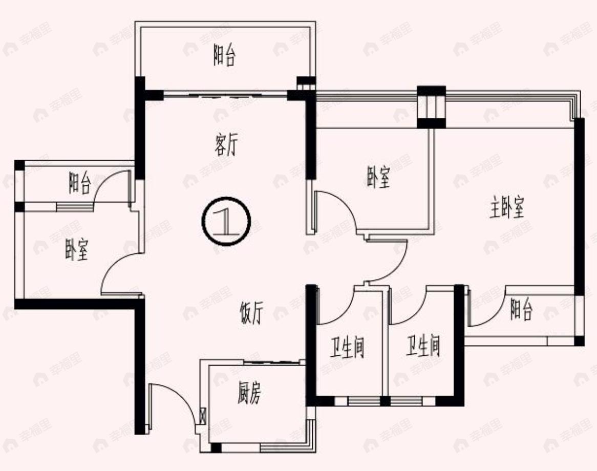丽鸿丽悦轩3室2厅2卫户型图