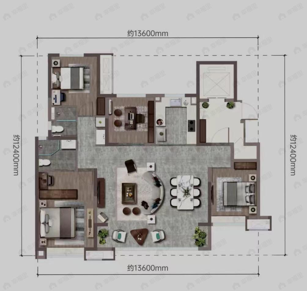 兰州万科城4室2厅2卫户型图