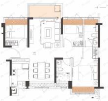 光明金茂广场3室2厅2卫户型图
