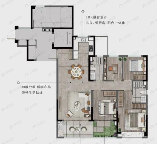 未来城市幸福里4室2厅2卫户型图
