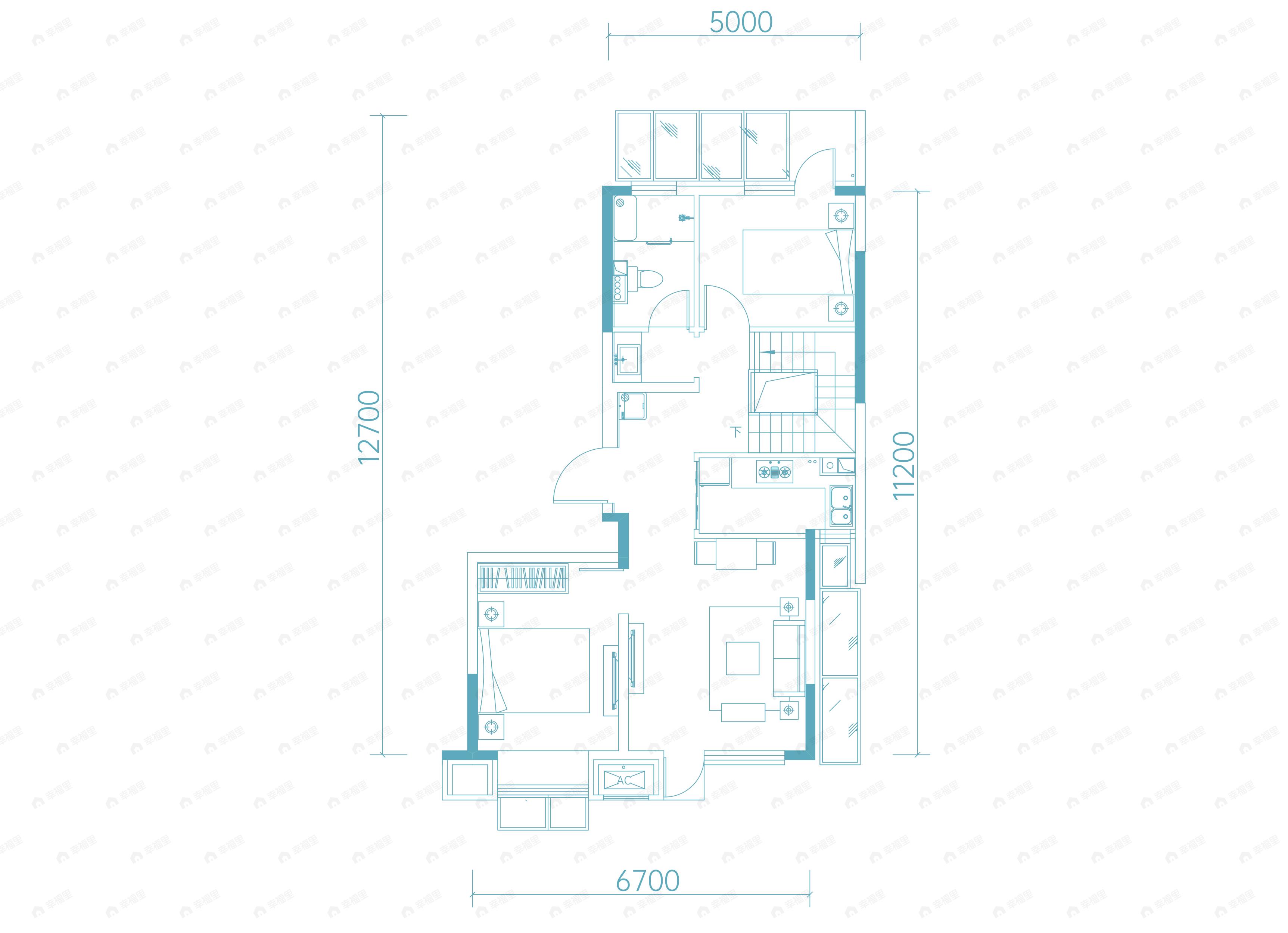 国风金海1室1厅1卫户型图