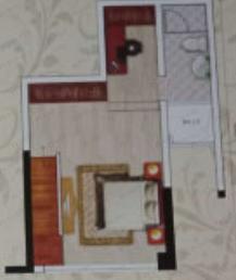 1室1厅2卫建面42m²南|北户型图