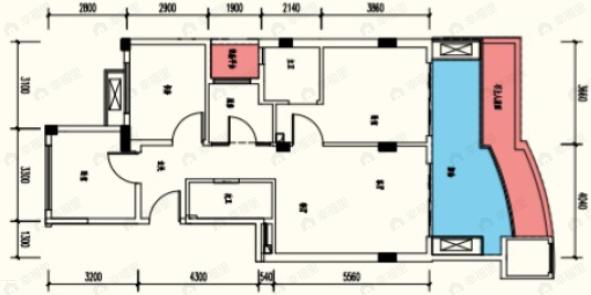 3室2厅2卫建面104平北|南|西|东户型图