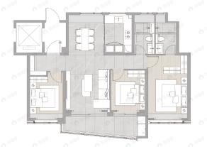 保利天珺3室2厅2卫户型图