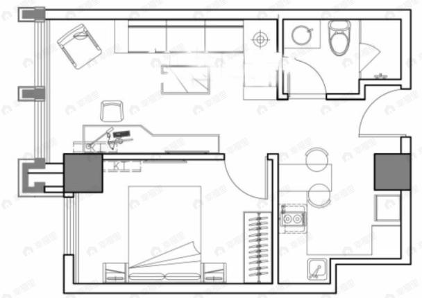 正荣天寓1室1厅1卫户型图