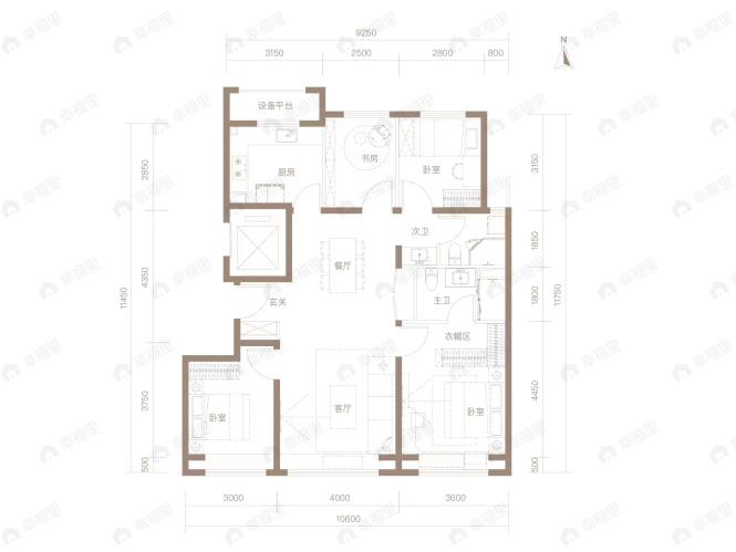 绿城桂语听澜4室2厅2卫户型图