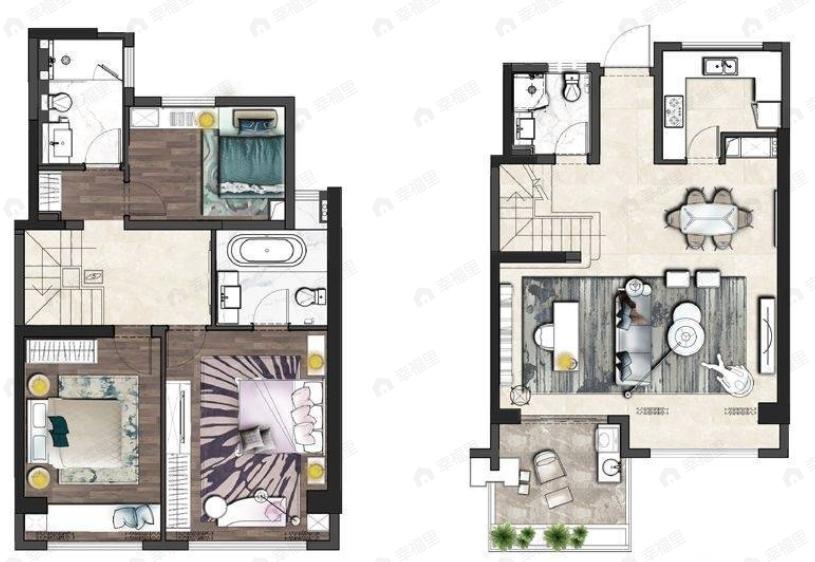 国瑞熙墅3室2厅3卫户型图