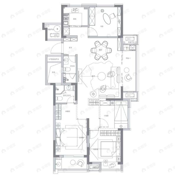 恒隆府4室2厅2卫户型图