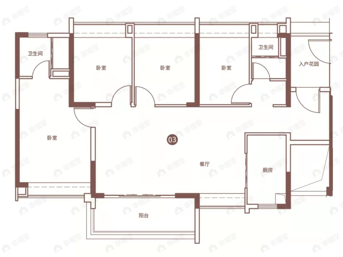 越秀臻裕府4室2厅2卫户型图