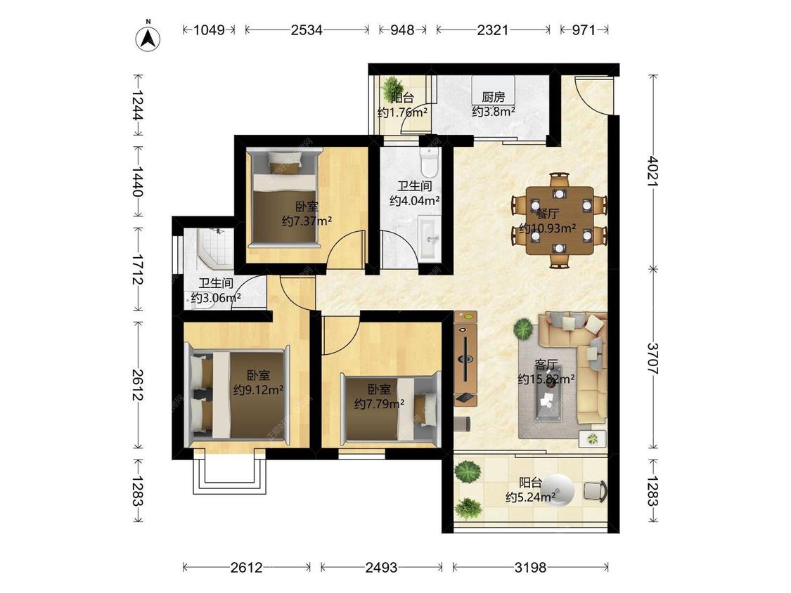 整租·濠江丽景苑