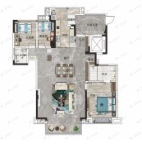 和顺府3室2厅2卫户型图