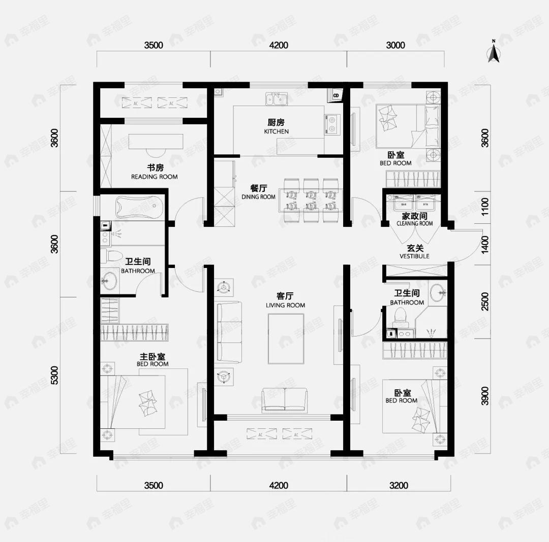 中海寰宇天下天赋4室2厅2卫户型图