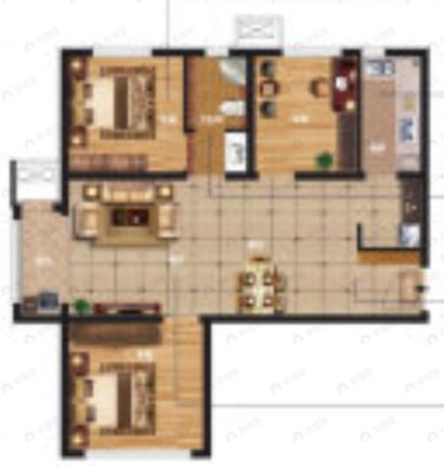 金隅金玉府3室2厅1卫户型图