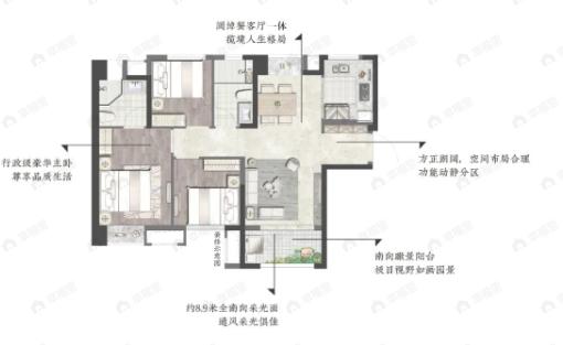 联发臻华府3室2厅2卫户型图