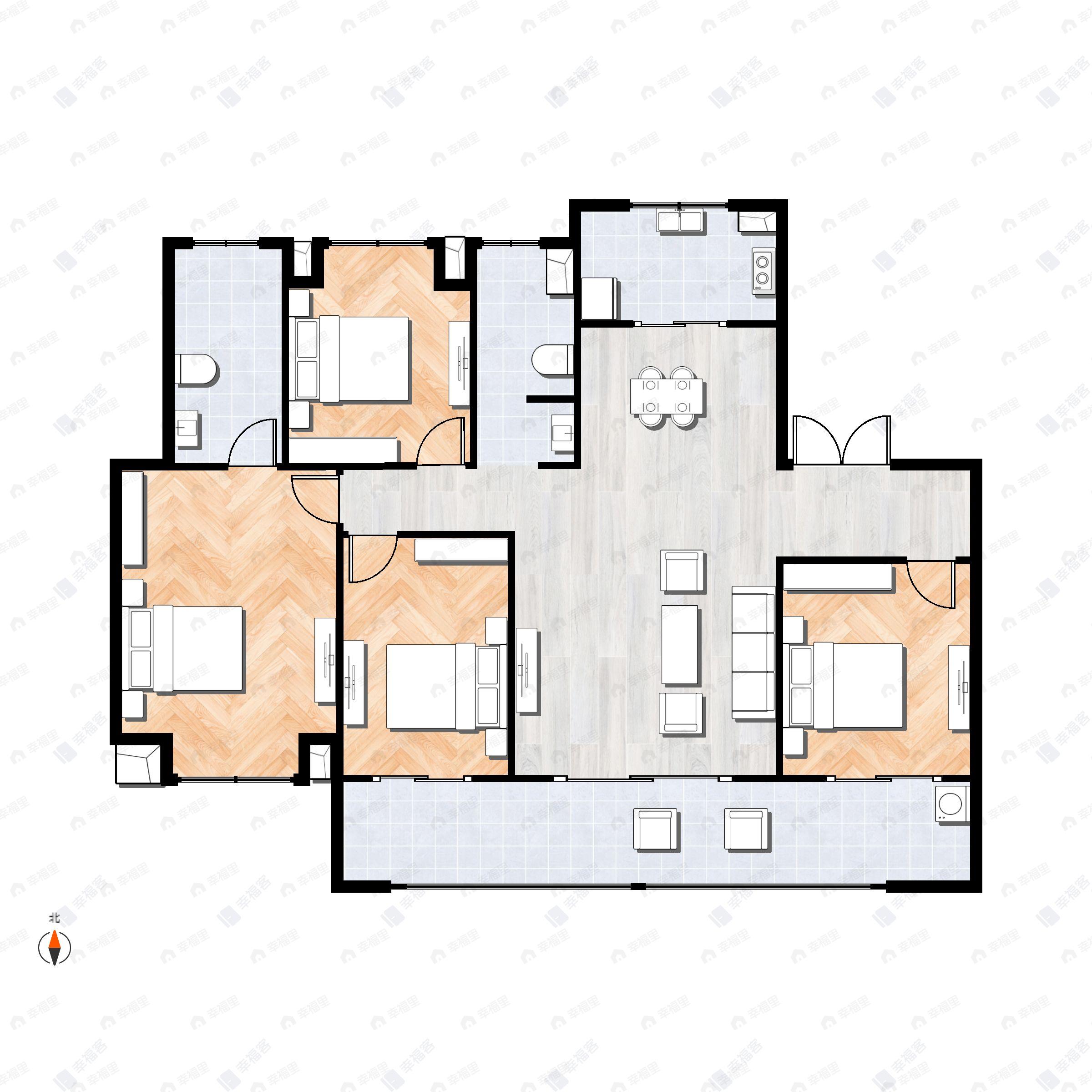汀海壹品4室2厅2卫户型图