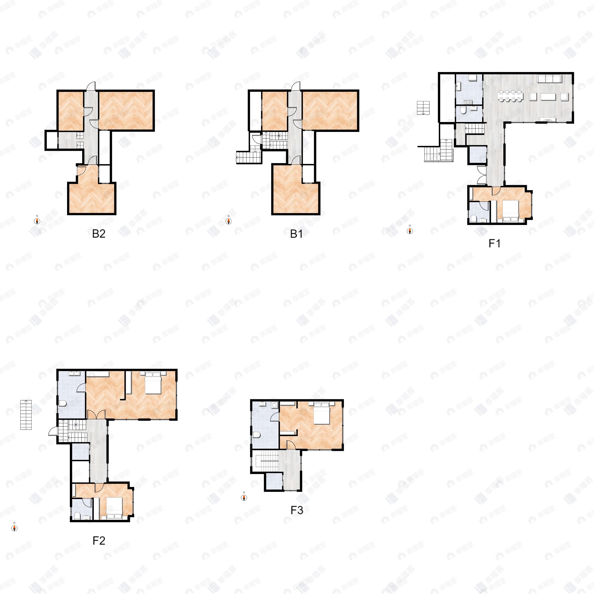 4室2厅5卫建面455平户型图