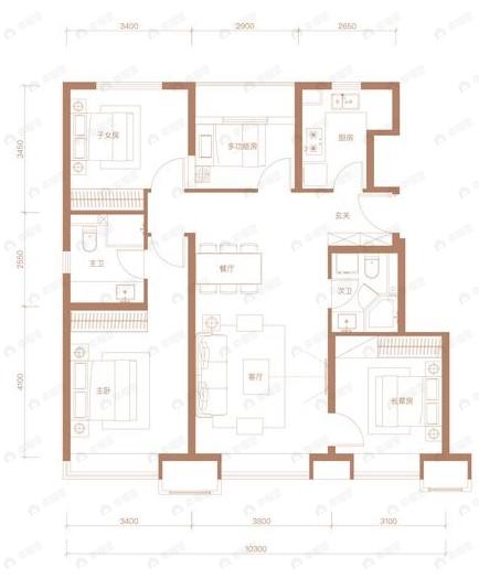 熙悦天寰4室2厅2卫户型图