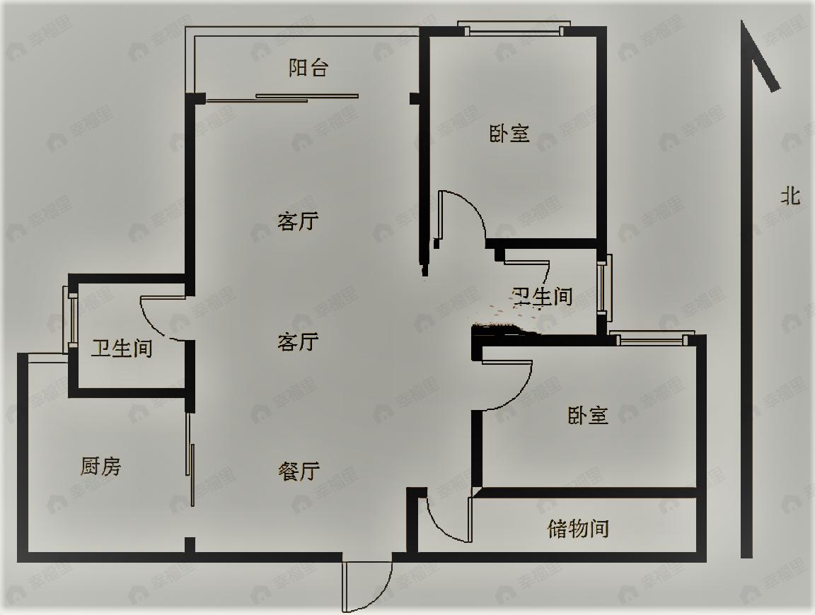 协信公馆3室1厅2卫户型图