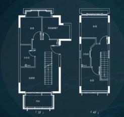 3室1厅2卫建面90平东南户型图
