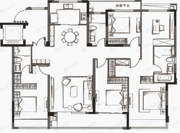 荣安玖樾庄5室2厅3卫户型图