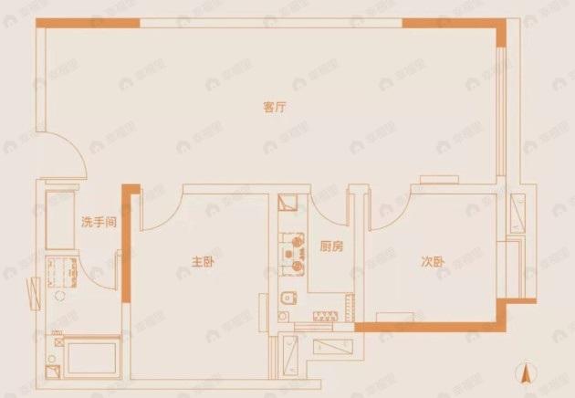 枫林壹品2室2厅1卫户型图