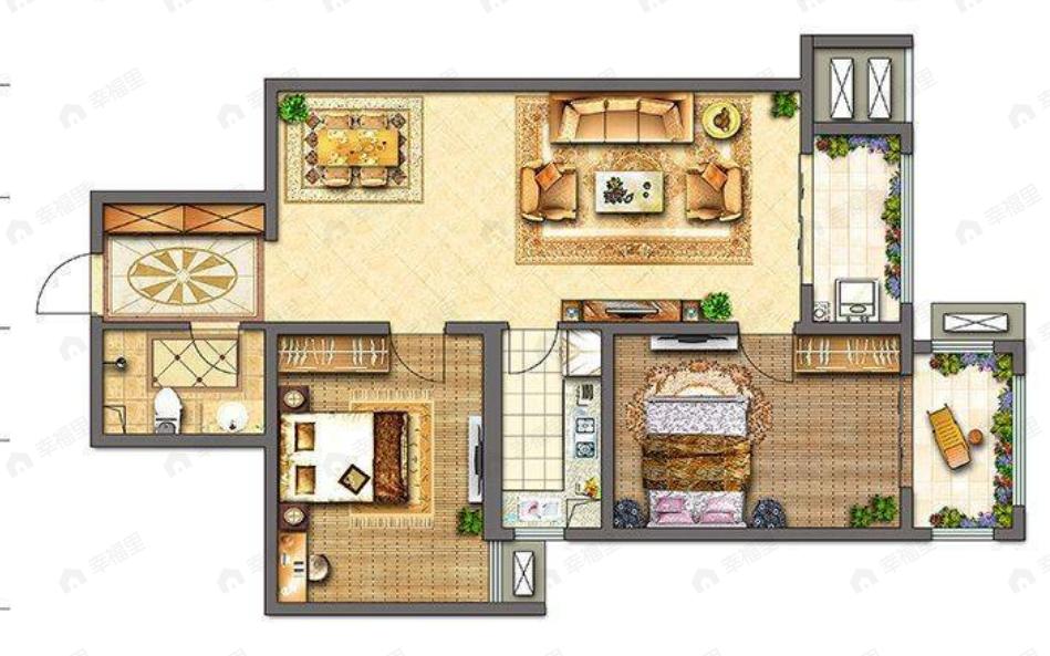 新泽星大厦2室1厅1卫户型图