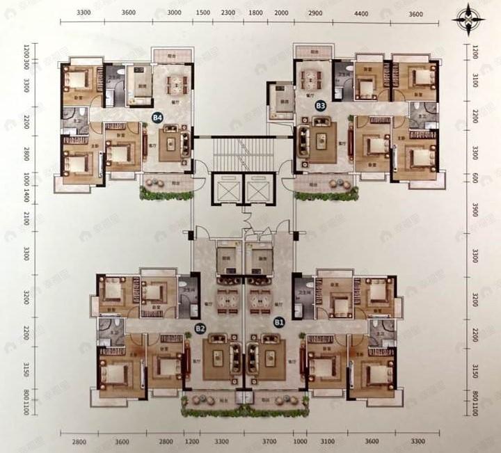 广垦华府高州3室2厅2卫户型图