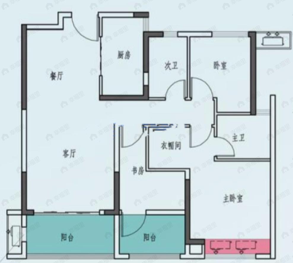 南益名士豪庭3室2厅2卫户型图
