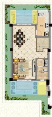 2室2厅2卫建面119平西|东户型图