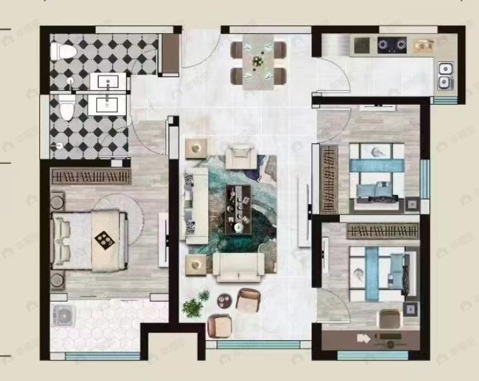 忆江南3室2厅2卫户型图
