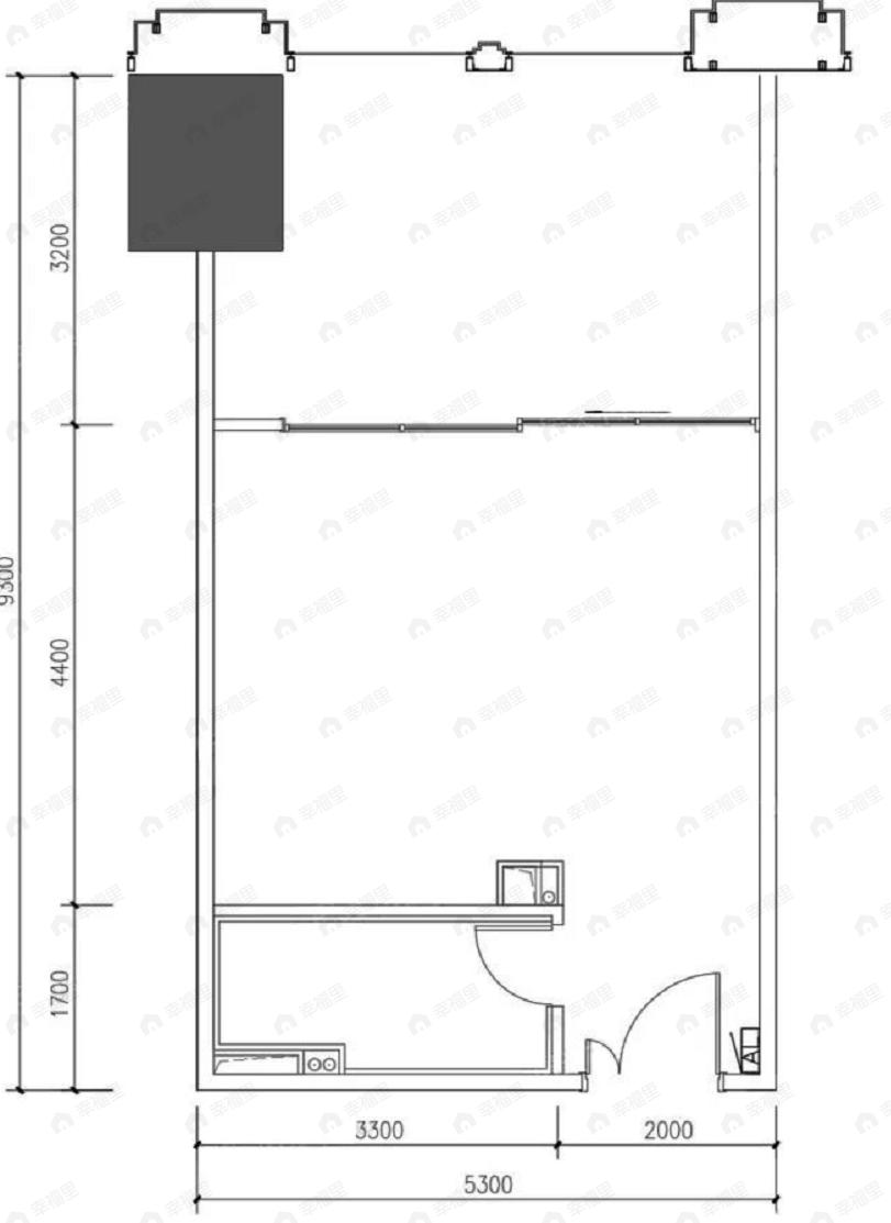 上和领誉1室1厅1卫户型图