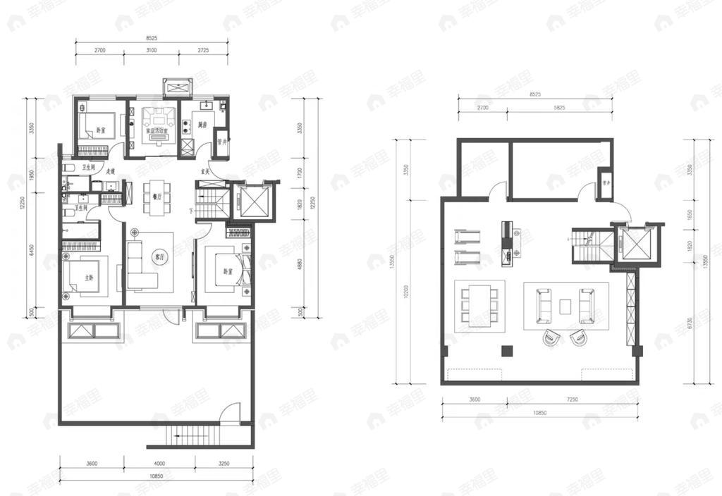 万科翡翠山晓西麓4室3厅2卫户型图