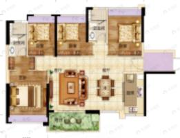 4室2厅2卫建面120平南户型图