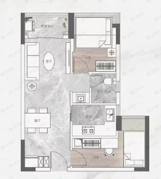 和荣家园2室2厅1卫户型图