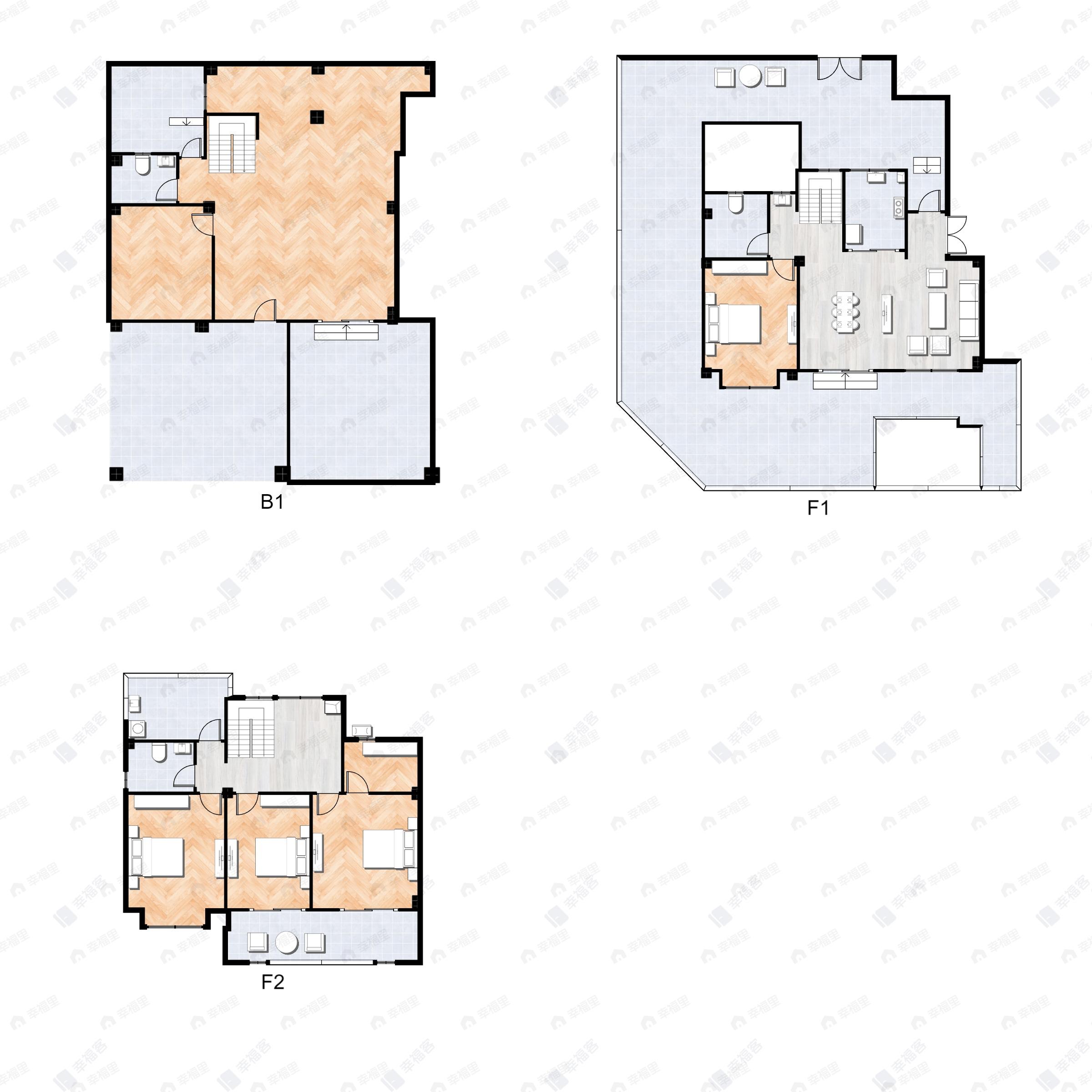 4室5厅3卫建面127平户型图