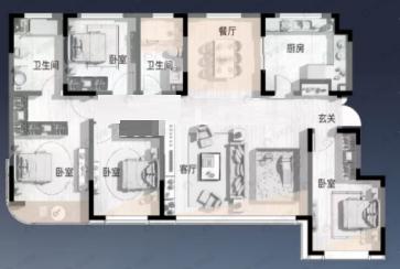 汇置尚岛4室2厅2卫户型图