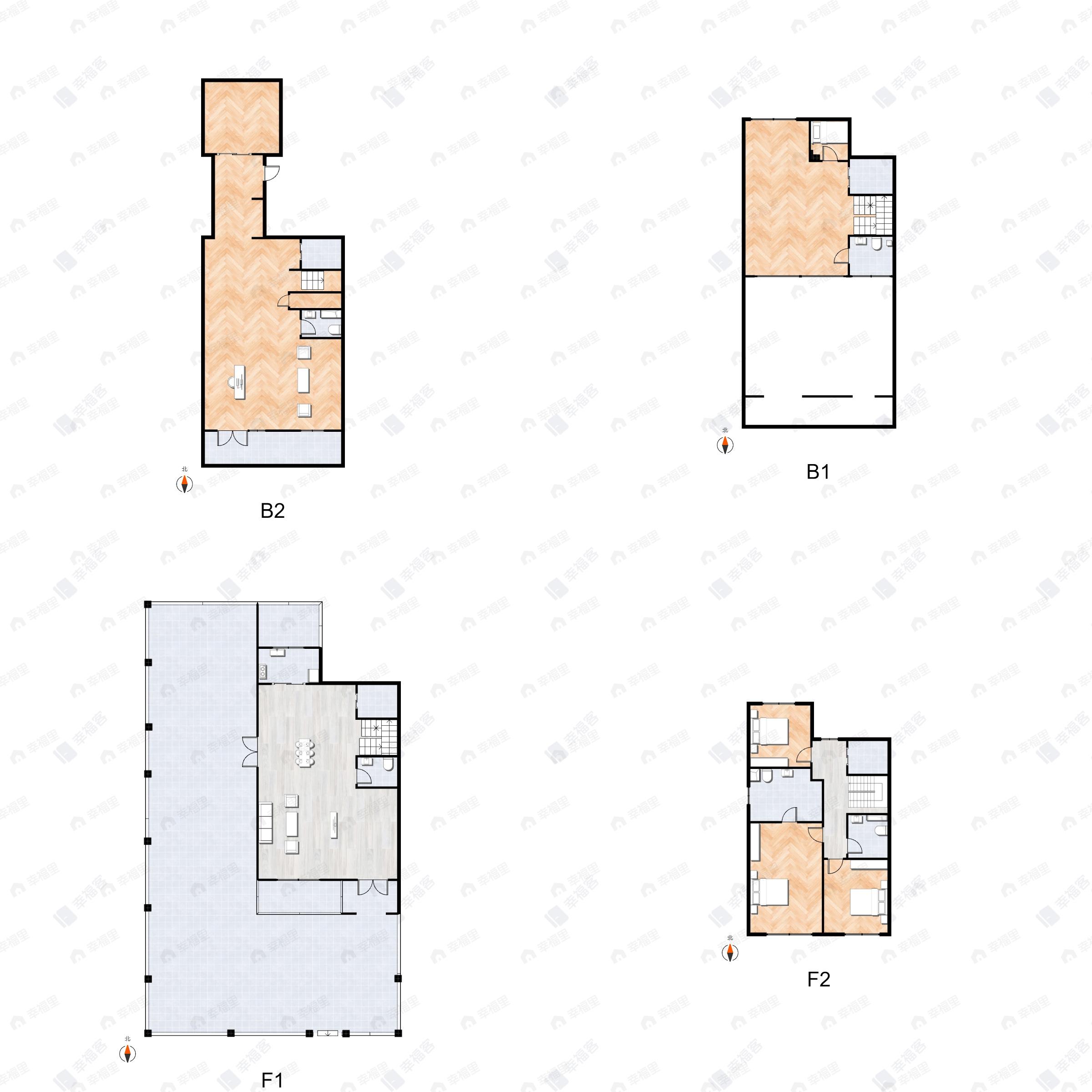 5室3厅4卫建面253平北|南户型图