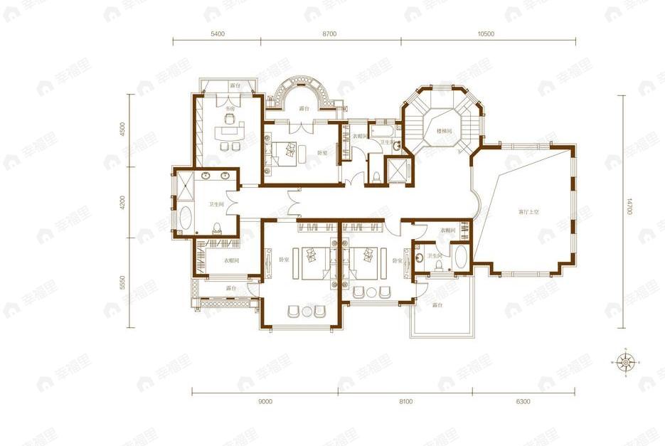 天恒半山世家4室2厅4卫户型图