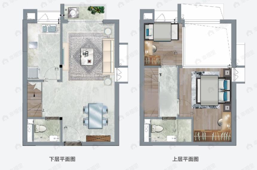 合景誉山国际2室2厅2卫户型图