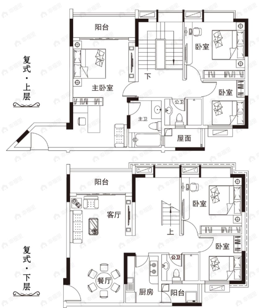 合和新城6室2厅3卫户型图