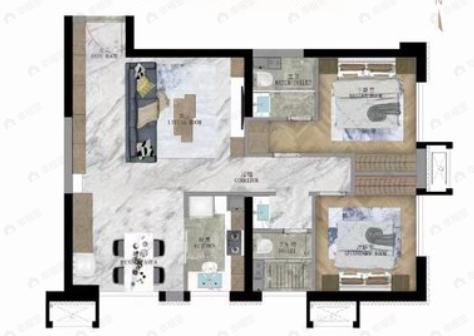 赛格中京坊2室2厅2卫户型图