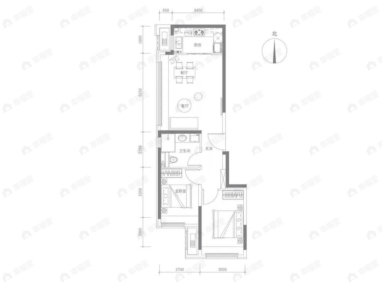 金地北京壹街区2室2厅1卫户型图