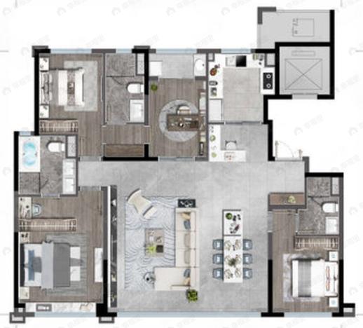 蓝光恒志芙蓉覌辰4室2厅3卫户型图